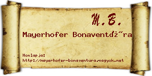 Mayerhofer Bonaventúra névjegykártya